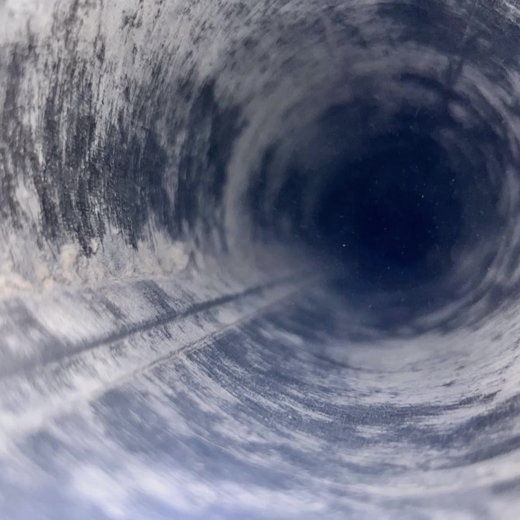 Interior of dryer vent after cleaning